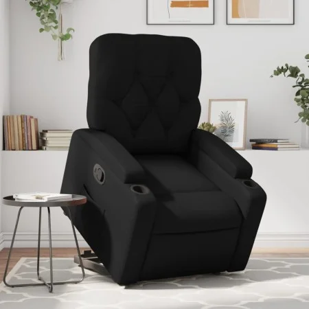 Sillón reclinable elevable cuero artificial negro de , Sillones - Ref: Foro24-3204772, Precio: 285,74 €, Descuento: %