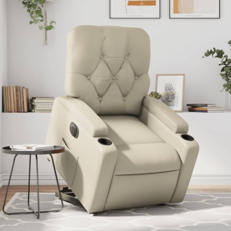 Cream Faux Leather Power Lift Recliner by , Armchairs - Ref: Foro24-3204787, Price: 323,42 €, Discount: %