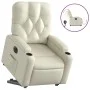 Sillón reclinable elevable eléctrico de cuero sintético crema de , Sillones - Ref: Foro24-3204787, Precio: 334,48 €, Descuent...