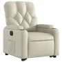 Sillón reclinable elevable eléctrico de cuero sintético crema de , Sillones - Ref: Foro24-3204787, Precio: 334,48 €, Descuent...