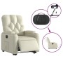 Sillón reclinable elevable eléctrico de cuero sintético crema de , Sillones - Ref: Foro24-3204787, Precio: 323,38 €