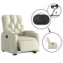 Sillón reclinable elevable eléctrico de cuero sintético crema de , Sillones - Ref: Foro24-3204787, Precio: 334,48 €, Descuent...