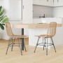 Silla de comedor 2 pcs Natural 44.5 x 55 x 85 cm Ratan e Hierro en Sillas de comedor | Comprar online en Foro24