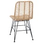 Silla de comedor 2 pcs Natural 44.5 x 55 x 85 cm Ratan e Hierro en Sillas de comedor | Comprar online en Foro24