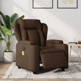 Sillón reclinable de masaje eléctrico tela marrón de , Sillones - Ref: Foro24-3204474, Precio: 288,32 €, Descuento: %