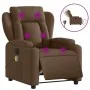 Sillón reclinable de masaje eléctrico tela marrón de , Sillones - Ref: Foro24-3204474, Precio: 288,32 €, Descuento: %