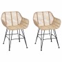 Silla de comedor 2 pcs Natural 55 x 50 x 74 cm Ratan e Hierro en Sillas de comedor | Comprar online en Foro24