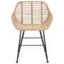 Silla de comedor 2 pcs Natural 55 x 50 x 74 cm Ratan e Hierro en Sillas de comedor | Comprar online en Foro24