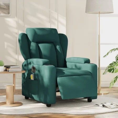Sillón reclinable de masaje eléctrico tela verde oscuro de , Sillones - Ref: Foro24-3204476, Precio: 291,09 €, Descuento: %