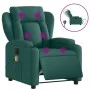 Sillón reclinable de masaje eléctrico tela verde oscuro de , Sillones - Ref: Foro24-3204476, Precio: 291,09 €, Descuento: %