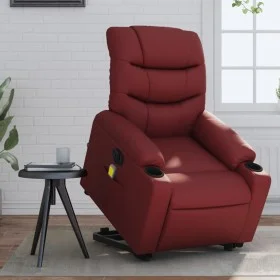 Electric lifting massage chair red artificial leather by , Armchairs - Ref: Foro24-3206624, Price: 361,29 €, Discount: %