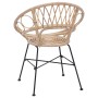 Silla de comedor 2 pcs Natural 65 x 55,5 x 81 cm Ratan e Hierro en Sillas de comedor | Comprar online en Foro24