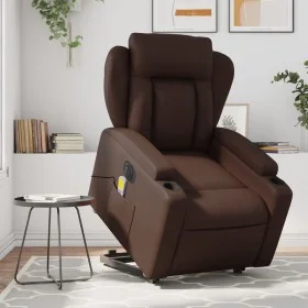 Sillón de masaje elevable eléctrico cuero sintético marrón de , Sillones - Ref: Foro24-3204567, Precio: 381,77 €, Descuento: %