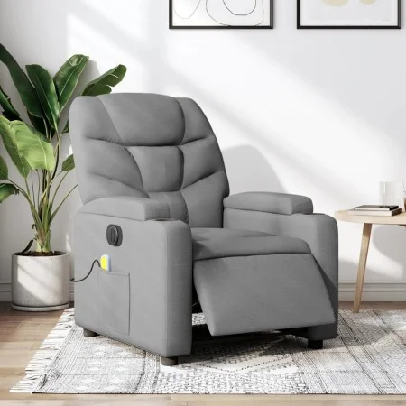Electric Massage Recliner Light Gray Fabric by , Armchairs - Ref: Foro24-3204584, Price: 262,09 €, Discount: %