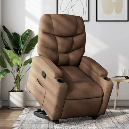 Anhebbarer Liegesessel aus braunem Stoff von , Sessel - Ref: Foro24-3204600, Preis: 282,55 €, Rabatt: %