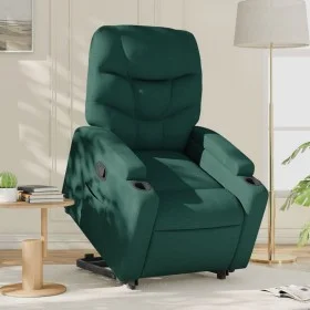 Sillón reclinable elevable tela verde oscuro de , Sillones - Ref: Foro24-3204602, Precio: 283,44 €, Descuento: %