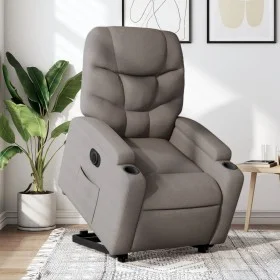 Sillón eléctrico reclinable elevable de tela gris taupe de , Sillones - Ref: Foro24-3204628, Precio: 333,27 €, Descuento: %