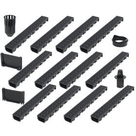 Drainage channels 12 units plastic 12 m by vidaXL, Drains - Ref: Foro24-142881, Price: 216,64 €, Discount: %