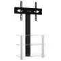 Corner TV cabinet 3 levels for 32-70 inches black silver by , TV Furniture - Ref: Foro24-358174, Price: 107,96 €, Discount: %