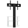 Corner TV cabinet 3 levels for 32-70 inches black silver by , TV Furniture - Ref: Foro24-358174, Price: 107,96 €, Discount: %