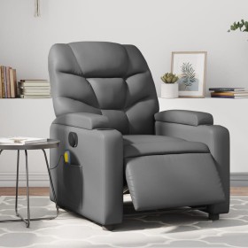 Gray synthetic leather electric reclining massage chair by , Armchairs - Ref: Foro24-3204654, Price: 264,87 €, Discount: %