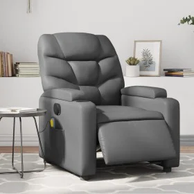 Sillón de masaje reclinable eléctrico cuero sintético gris de , Sillones - Ref: Foro24-3204654, Precio: 269,44 €, Descuento: %