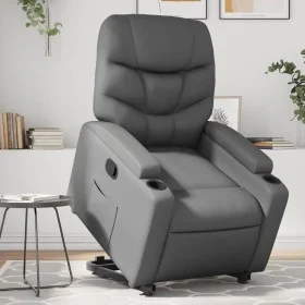 Sillón reclinable elevable cuero artificial gris de , Sillones - Ref: Foro24-3204661, Precio: 289,58 €, Descuento: %