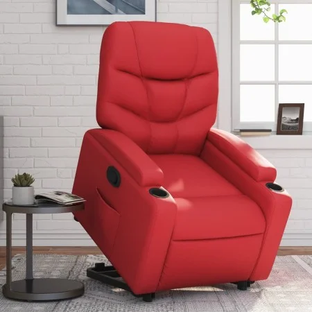 Red artificial leather lifting recliner by , Armchairs - Ref: Foro24-3204663, Price: 327,09 €, Discount: %