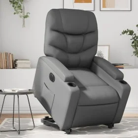 Sillón reclinable elevable eléctrico de cuero sintético gris de , Sillones - Ref: Foro24-3204675, Precio: 341,23 €, Descuento: %