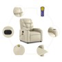 Sillón de masaje elevable eléctrico cuero sintético crema de , Sillones - Ref: Foro24-3204680, Precio: 341,92 €, Descuento: %