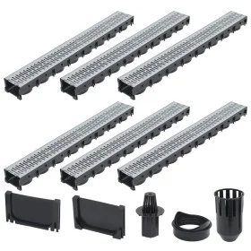 Drainage channels 6 units galvanized steel 6 m by vidaXL, Drains - Ref: Foro24-142879, Price: 140,12 €, Discount: %