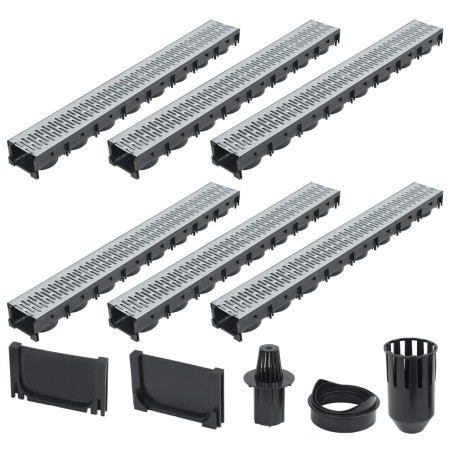 Canales de drenaje 6 unidades acero galvanizado 6 m de vidaXL, Desagües - Ref: Foro24-142879, Precio: 137,08 €, Descuento: %