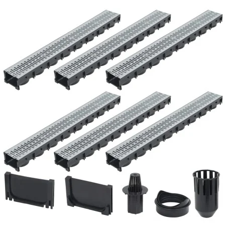 Drainage channels 6 units galvanized steel 6 m by vidaXL, Drains - Ref: Foro24-142879, Price: 142,82 €, Discount: %