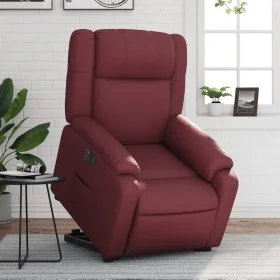 Sillón elevable eléctrico cuero artificial rojo tinto de , Sillones - Ref: Foro24-3205168, Precio: 377,39 €, Descuento: %