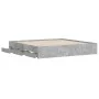 Cama con cajones madera ingeniería gris hormigón 200x200 cm de , Camas y somieres - Ref: Foro24-3207248, Precio: 205,22 €, De...