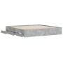 Concrete gray engineered wood bed with drawers 200x200 cm by , Beds and slatted bases - Ref: Foro24-3207248, Price: 208,23 €,...