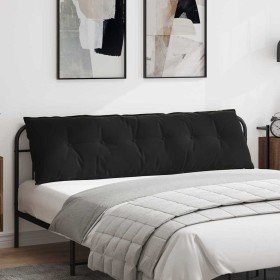 Cojín de Espalda Negro 180 x 50 cm Tela de pana en Almohadas lumbares | Comprar online en Foro24