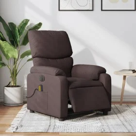 Electric Massage Recliner Dark Brown Fabric by , Armchairs - Ref: Foro24-3204817, Price: 303,29 €, Discount: %