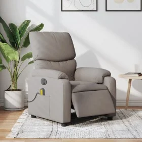 Sillón reclinable de masaje eléctrico tela gris taupe de , Sillones - Ref: Foro24-3204820, Precio: 301,47 €, Descuento: %