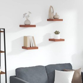 Estante de pared con almacenamiento 4 pcs Rojo 23 x 23,5 x 4 cm en Estantes y estanterías | Comprar online en Foro24