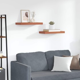 Estante de pared 2 pcs Rojo 50 x 23 x 4 cm Madera de ingeniería en Estantes y estanterías | Comprar online en Foro24