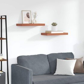 Estante de pared 2 pcs Rojo 50 x 23 x 4 cm Madera de ingeniería en Estantes y estanterías | Comprar online en Foro24