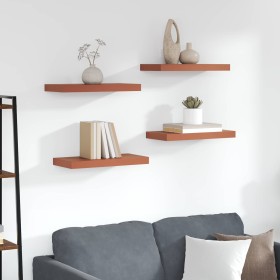 Estante de pared 4 pcs Rojo 50 x 23 x 4 cm Madera de ingeniería en Estantes y estanterías | Comprar online en Foro24
