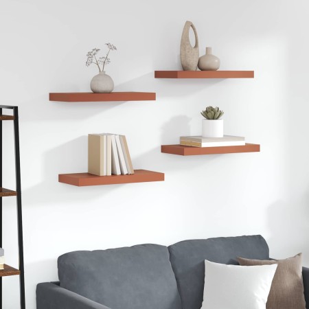 Estante de pared 4 pcs Rojo 50 x 23 x 4 cm Madera de ingeniería en Estantes y estanterías | Comprar online en Foro24