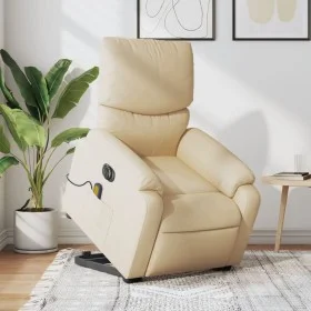 Sillón de masaje eléctrico reclinable elevable tela crema de , Sillones - Ref: Foro24-3204869, Precio: 368,55 €, Descuento: %