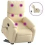 Sillón de masaje eléctrico reclinable elevable tela crema de , Sillones - Ref: Foro24-3204869, Precio: 368,43 €, Descuento: %