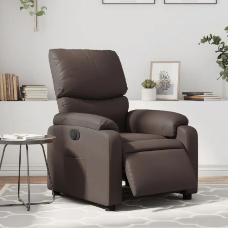 Sillón reclinable eléctrico de cuero sintético marrón de , Sillones - Ref: Foro24-3204874, Precio: 292,41 €, Descuento: %