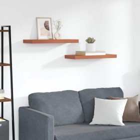 Estante de pared 2 pcs Rojo 50 x 23 x 4 cm Madera de ingeniería en Estantes y estanterías | Comprar online en Foro24