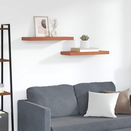 Estante de pared 2 pcs Rojo 50 x 23 x 4 cm Madera de ingeniería en Estantes y estanterías | Comprar online en Foro24