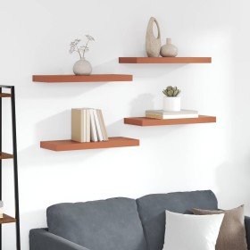 Estante de pared 4 pcs Rojo 50 x 23 x 4 cm Madera de ingeniería en Estantes y estanterías | Comprar online en Foro24